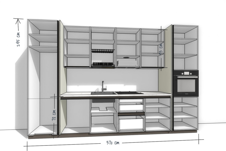 Bucătărie Liniară 370 CF