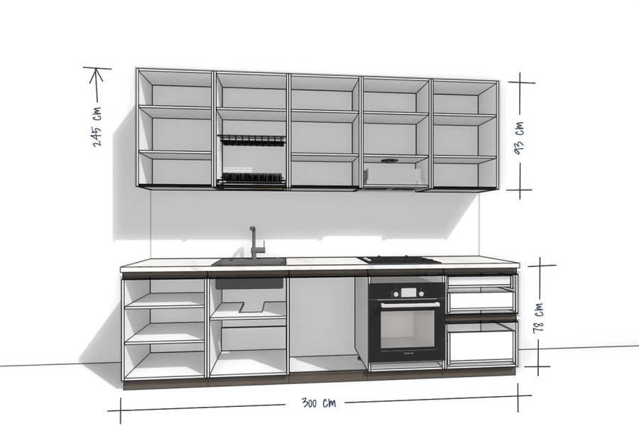Bucătărie Liniară 300